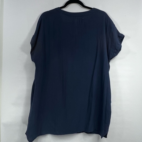 By Together You and I Navy Blue Flowy Tshirt Dress Lace up Tie Front Size L - Picture 2 of 7